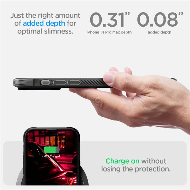 iPhone 14 Pro Case - SPIGEN Rugged Armor (MagFit) 