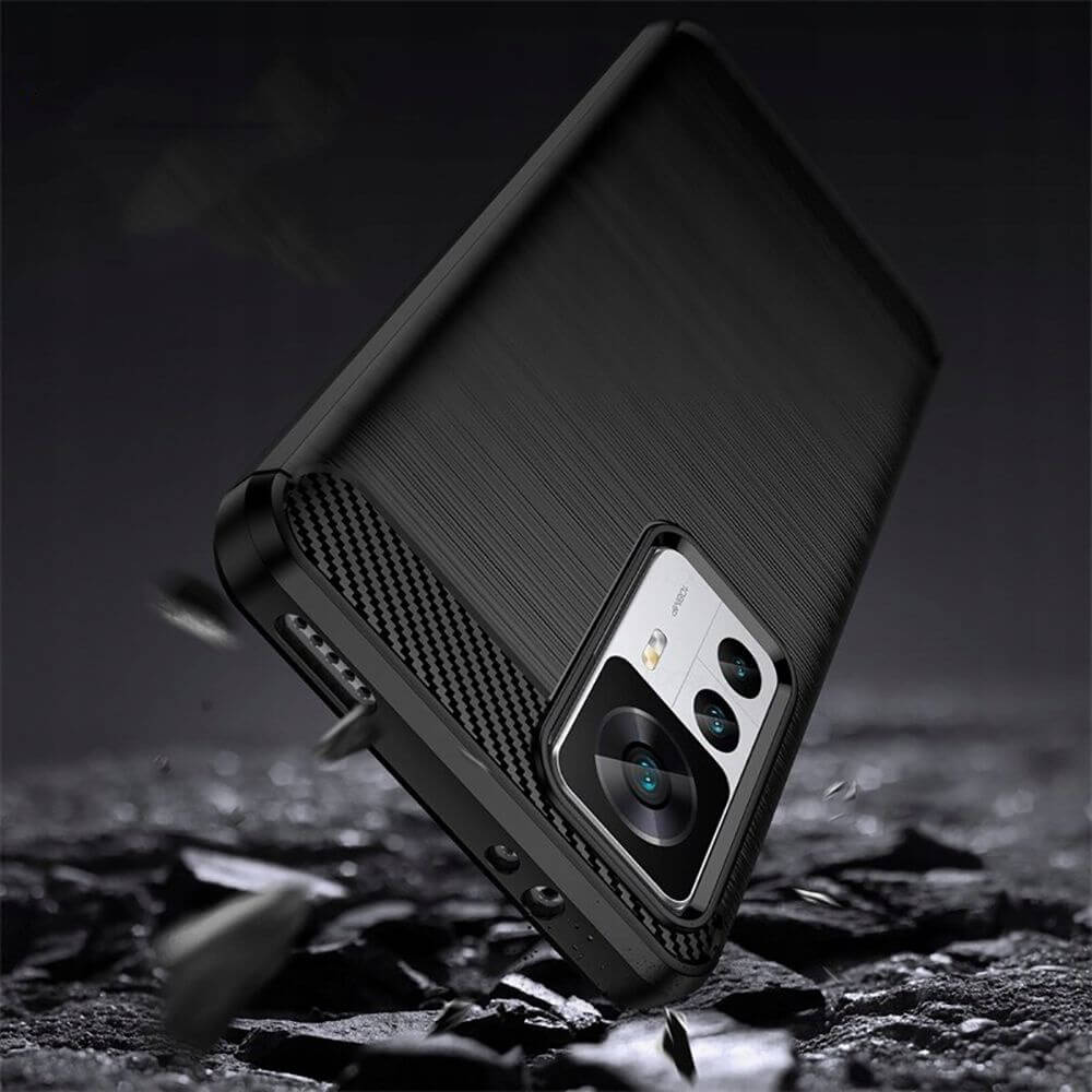 Tech-Protect Carbon Flexible TPU Case for Xiaomi 12T, Xiaomi 12T Pro  (black) Price — 