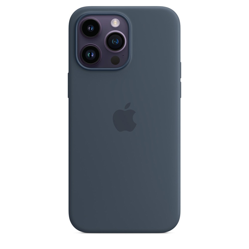 Apple iPhone Silicone Case with MagSafe - оригинален силиконов кейс за iPhone 14 Pro с MagSafe (син)