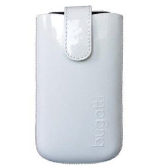 Bugatti SlimCase Leather Case size M - кожен калъф за iPhone 4/4S и мобилни устройства (бял)