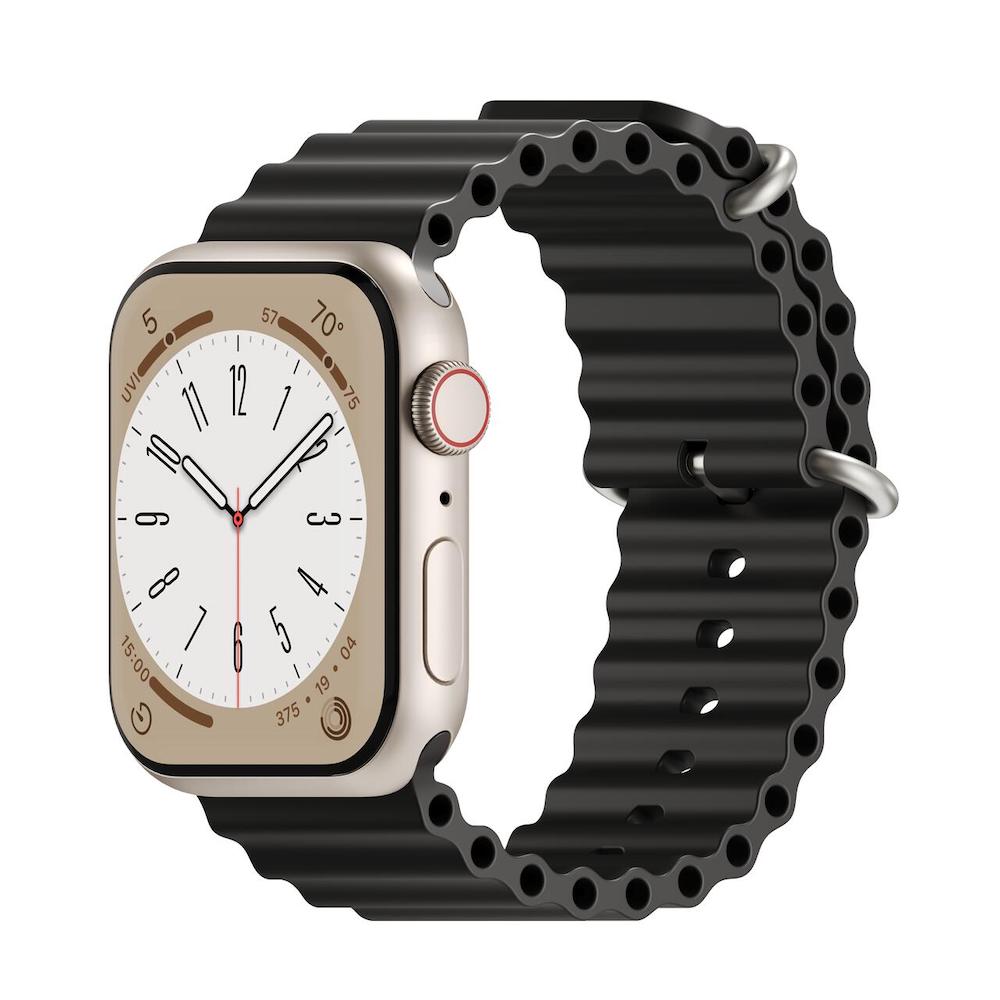 Titanium Metal Case Fluororubber Strap For Apple Watch Ultra 49MM Watch Band