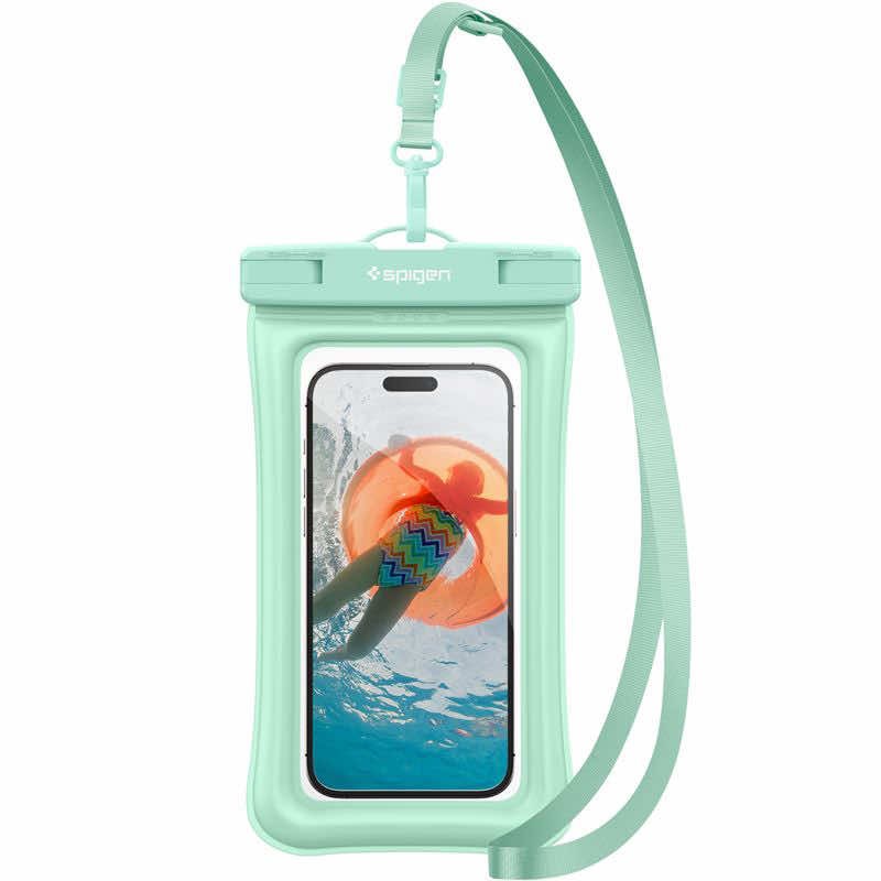 Spigen Aqua Shield A610 Universal Waterproof Floating Case IPX8 - универсален водоустойчив калъф за смартфони до 6.9 инча (зелен)