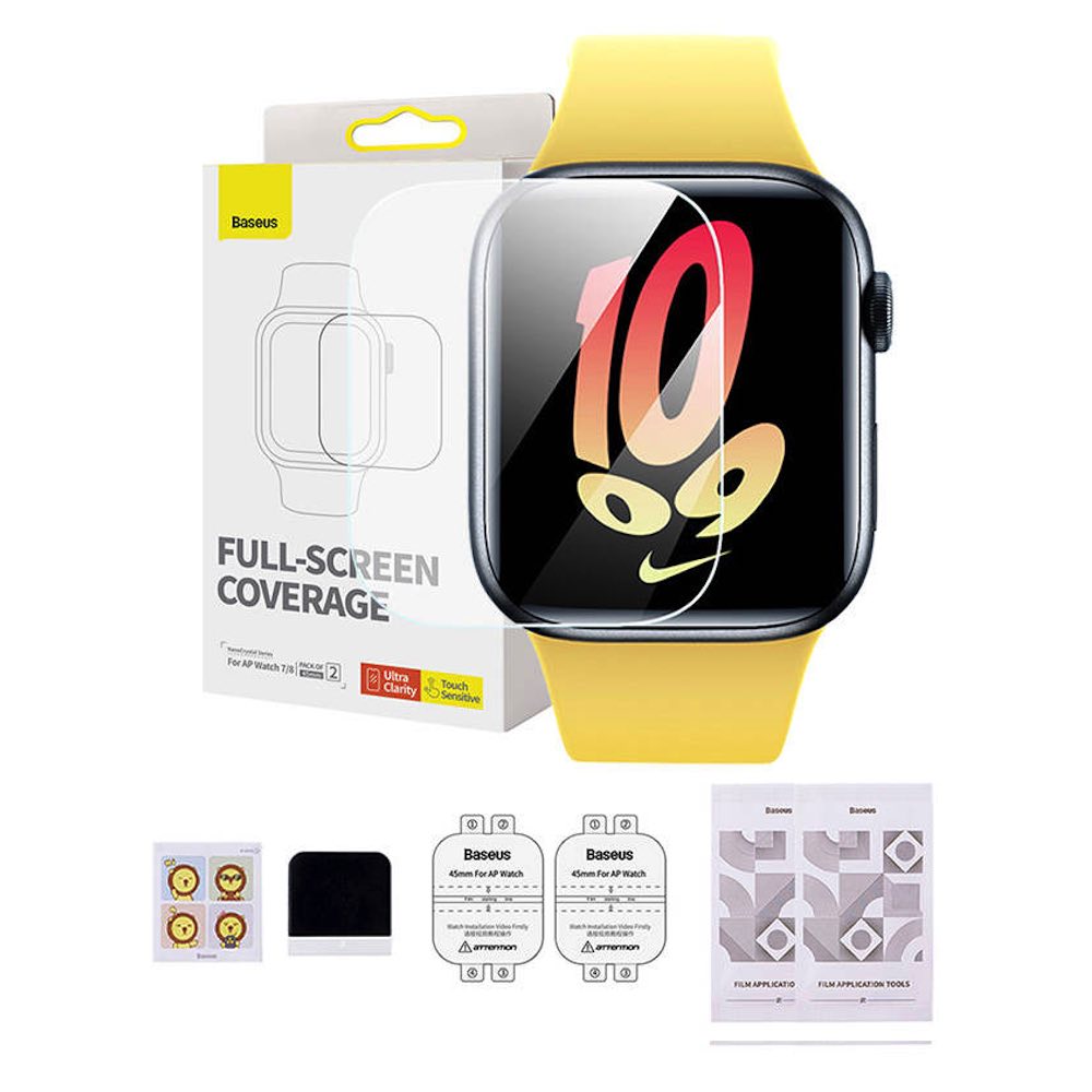 Baseus NanoCrystal Full Screen Protector Set (P6001510B201-02) for Apple  Watch 45mm (2 pcs.) Price —