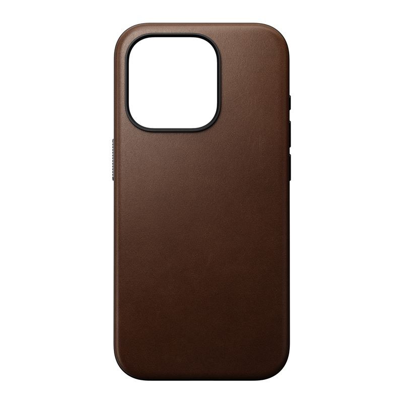 Nomad Modern Leather MagSafe Case - кожен (естествена кожа) кейс с MagSafe за iPhone 15 Pro (тъмнокафяв)