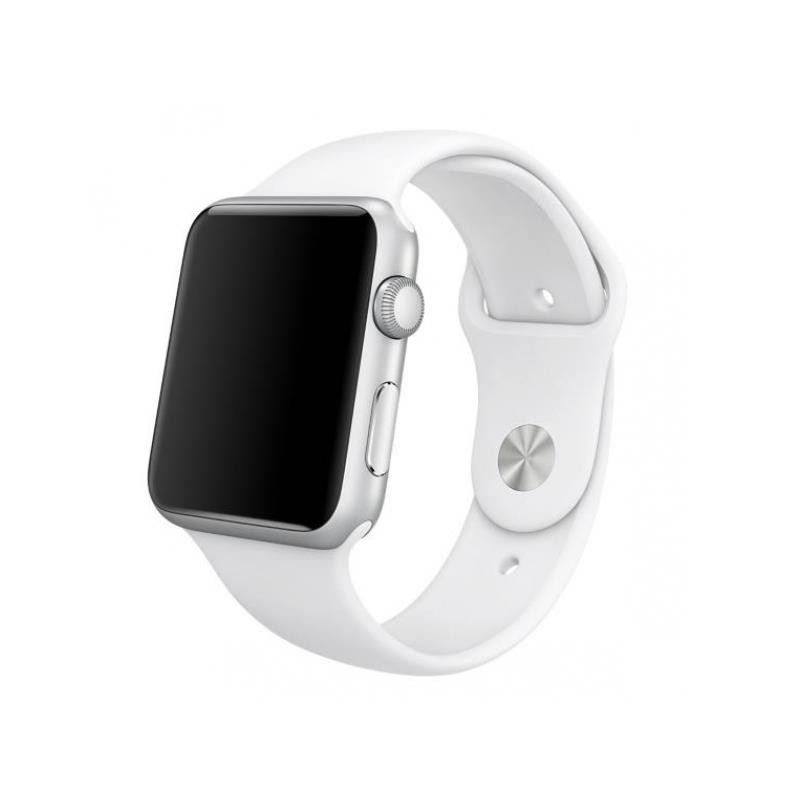 Apple Sport Band White Stainless Steel Pin - оригинална силиконова каишка за Apple Watch 42мм, 44мм, 45мм, Ultra 49мм (бял) (разопакован продукт)