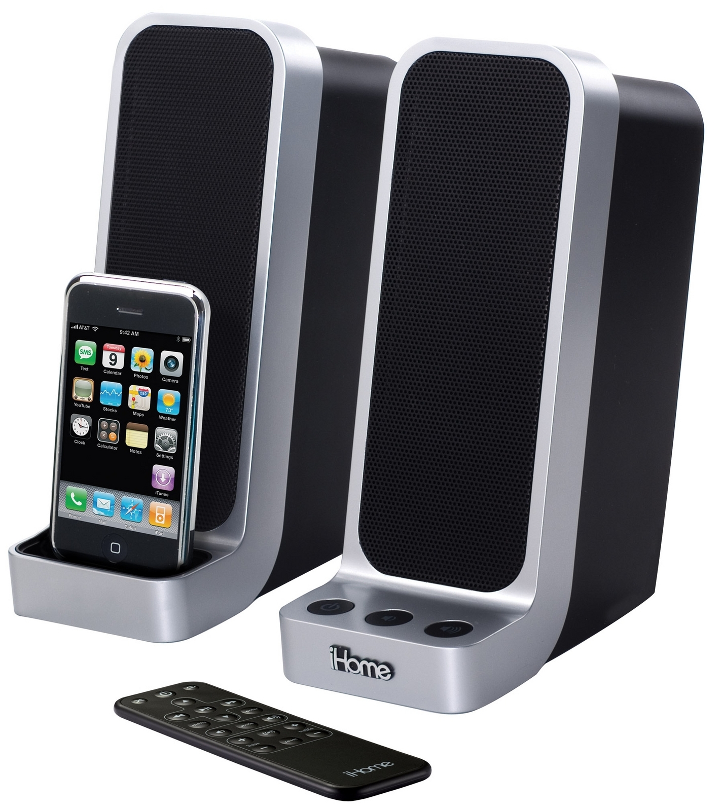 iHome iP71 Computer Speakers - спийкъри за Mac с док станция за iPhone 2G, iPhone 3G/3GS, iPhone 4/4S и iPod (модели до 2012 година)