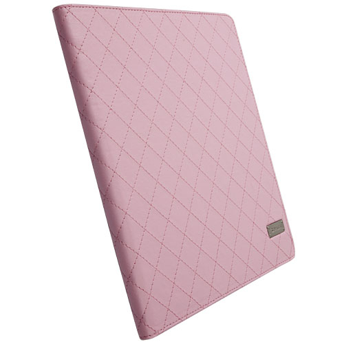 Krusell Avenyn Case - кожен калъф и стойка за iPad 4, iPad 3, iPad 2 (розов)