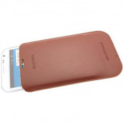 Samsung Leather Pouch - оригинален кожен калъф за Galaxy Note 2 N7100 и смартфони с 5.5 инча дисплей (кафяв) 2
