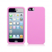 Silicone Skin Case  - силиконов калъф за iPhone 5, iPhone 5S, iPhone SE (розов)