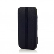 Knomo Leather Sleeve Elastic - кожен калъф за iPhone 5, iPhone 5S, iPhone SE (естествена кожа, ръчна изработка) - черен 3