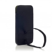 Knomo Leather Sleeve Elastic - кожен калъф за iPhone 5, iPhone 5S, iPhone SE (естествена кожа, ръчна изработка) - черен 2