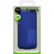 Belkin Snap Folio - кожен флип кейс за iPhone 5, iPhone 5S, iPhone SE (син) 3