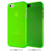 Artwizz SeeJacket® Clip Neon - поликарбонатов кейс за iPhone 5, iPhone 5S, iPhone SE (зелен-прозрачен)