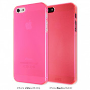 Artwizz SeeJacket® Clip Neon - поликарбонатов кейс за iPhone 5, iPhone 5S, iPhone SE (розов-прозрачен)