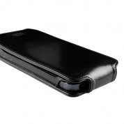SENA Magnet Flipper - кожен калъф (ръчна изработка, естествена кожа) за iPhone 5, iPhone 5S, iPhone SE (черен) 5