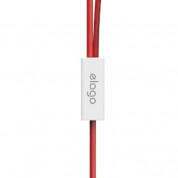 Elago E50M2 In-Ear Earphones - слушалки с микрофон за iPhone, iPad, iPod и мобилни устройства (бял-червен) 2