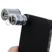 Обектив 60X LED Lens Microscope и кейс за iPhone 5, iPhone 5S, iPhone SE (черен) 1