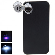 Обектив 60X LED Lens Microscope и кейс за iPhone 5, iPhone 5S, iPhone SE (черен)