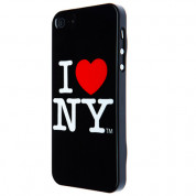 I love New York (I♥NY) Case - поликарбонатов кейс за iPhone 5, iPhone 5S, iPhone SE (черен)