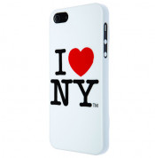 I love New York (I♥NY) Case - поликарбонатов кейс за iPhone 5, iPhone 5S, iPhone SE (бял)