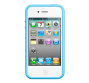 Apple iPhone 5, iPhone 5S, iPhone SE Bumper - силиконов бъмпер за iPhone 5, iPhone 5S, iPhone SE (син)