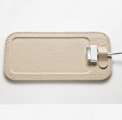 Calypso Crystal Pad - кожена подложка (естествена кожа - ръчна изработка) за iPhone 5, iPhone 5S, iPhone SE, iPhone 5C (кремав) 1
