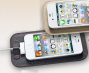 Calypso Crystal Pad - кожена подложка (естествена кожа - ръчна изработка) за iPhone 5, iPhone 5S, iPhone SE, iPhone 5C (черен) 3