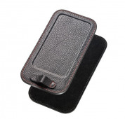 Calypso Crystal Pad - кожена подложка (естествена кожа - ръчна изработка) за iPhone 5, iPhone 5S, iPhone SE, iPhone 5C (черен) 2