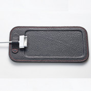 Calypso Crystal Pad - кожена подложка (естествена кожа - ръчна изработка) за iPhone 5, iPhone 5S, iPhone SE, iPhone 5C (черен) 1