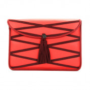 Sex And The City Fifth Avenue Laptop Bag - кожена чанта за MacBook Air 11, ултрабуци и нетбуци до 11 инча (червен)
