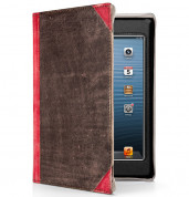 TwelveSouth BookBook - луксозен кожен калъф за iPad mini, iPad mini 2, iPad mini 3 (кафяв-червен)