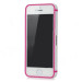 Soft Rubber Bumper - силиконов бъмпер за iPhone 5, iPhone 5S, iPhone SE (бял-розов) 4