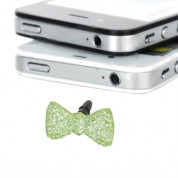 Bowknot силиконова тапа против прах за аудио конектора за iPhone, iPad, iPod и мобилни телефони (зелен) 2