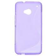 S-Line Cover Case - силиконов калъф за HTC ONE M7 (лилав-прозрачен)