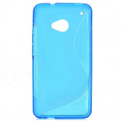 S-Line Cover Case - силиконов калъф за HTC ONE M7 (син-прозрачен)