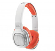 JBL J55i On Ear - слушалки с микрофон за iPhone, iPod, iPad и мобилни устройства (бял-оранжев)