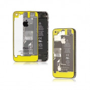 iPhone 4 Backcover - резервен заден капак за iPhone 4 (жълт-прозрачен)