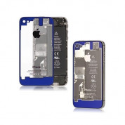 iPhone 4 Backcover - резервен заден капак за iPhone 4 (син-прозрачен)