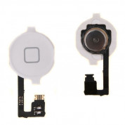 Apple Home Button Key Cable - оригинален лентов кабел за Home бутона (с бутона) за iPhone 4S (бял)