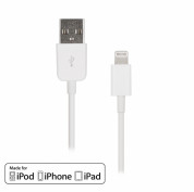 Artwizz Lightning to USB Cable - USB кабел за iPhone 5, iPhone 5S, iPhone SE, iPhone 5C, iPod Touch 5, iPod Nano 7, iPad 4 и iPad Mini, iPad mini 2, iPad mini 3 (бял)