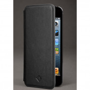 TwelveSouth SurfacePad Jet Black - кожен калъф с поставка за iPhone 5S, iPhone 5, iPhone SE (черен)