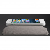 TwelveSouth SurfacePad Jet Black - кожен калъф с поставка за iPhone 5S, iPhone 5, iPhone SE (черен) 6