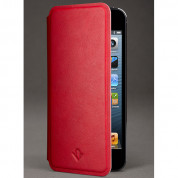 TwelveSouth SurfacePad Pop Red - кожен калъф с поставка за iPhone 5S, iPhone 5, iPhone SE (червен)