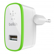 Belkin USB Main Charger 2.1A - захранване с USB 2.1А изход за мобилни устройства (бял)