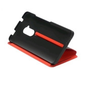 HTC One Max Flip Case V880 - оригинален кейс за HTC One Max (черен-червен) 1