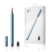 Elago Stylus Ball - алуминиев химикал и писалка за iPhone, iPad и капацитивни дисплеи (син)
