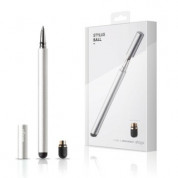 Elago Stylus Ball - алуминиев химикал и писалка за iPhone, iPad и капацитивни дисплеи (сребрист)