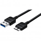 Samsung USB 3.0 DataCable - оригинален кабел за Samsung Galaxy Note 3, Galaxy S5, Samsung Galaxy S5 Neo (150 см.) - черен