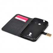 Der-Ailun Diary Case - кожен калъф, тип портфейл за Samsung Galaxy Core i8260 (черен) 3