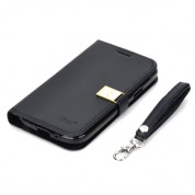Der-Ailun Diary Case - кожен калъф, тип портфейл за Samsung Galaxy Core i8260 (черен) 4